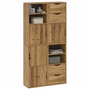 Armadietti Laterali 4 pz ODDA 40x24x79 cm Legno Massello Pino