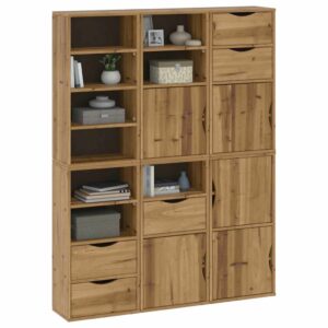 Armadietti Laterali 6 pz ODDA 40x24x79 cm Legno Massello Pino