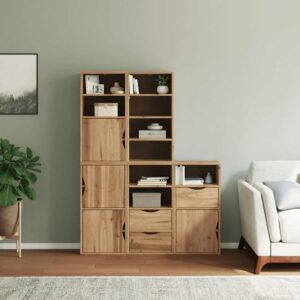 Armadietti Laterali 5 pz ODDA 40x24x79 cm Legno Massello Pino