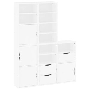 Armadietti Laterali 5 pz ODDA Bianco 40x24x79 cm Legno di Pino
