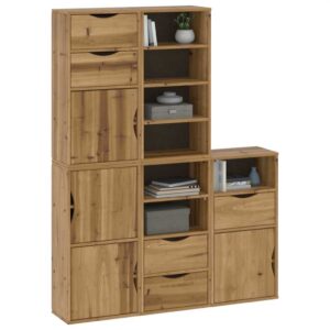 Armadietti Laterali 5 pz ODDA 40x24x79 cm Legno Massello Pino