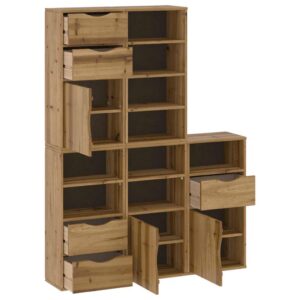 Armadietti Laterali 5 pz ODDA 40x24x79 cm Legno Massello Pino