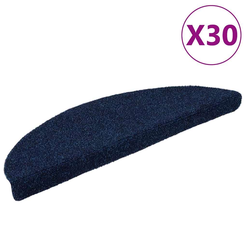 Tappetini Autoadesivi per Scale 30 pz Blu Marino 56x17x3 cm