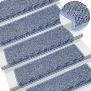 Tappeti Autoadesivi per Scale Aspetto Sisal 30pz 65x21x4 cm Blu