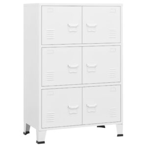 Armadio Classificatore Industriale Bianco 75x40x115 cm Metallo