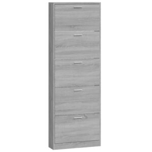 Scarpiera Grigio Sonoma 59x17x169 cm in Legno Multistrato
