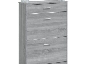 Scarpiera Grigio Sonoma 63x24x104 cm in Legno Multistrato