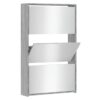 Scarpiera con Specchio a 3 Livelli Grigio sonoma 63x17x102,5 cm