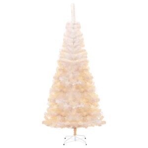 Albero di Natale Artificiale Punte Iridescenti Bianco 240cm PVC