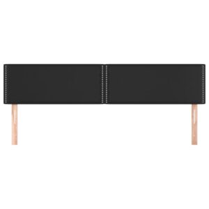 Testiera 2 pz Nero 90x5x78/88 cm in Similpelle