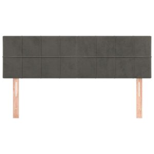 Testiere 2 pz Grigio Scuro 72x5x78/88 cm in Velluto