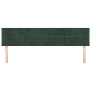 Testiera 2 pz Verde Scuro 80x5x78/88 cm in Velluto