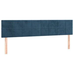 Testiera 2 pz Blu Scuro 80x5x78/88 cm in Velluto
