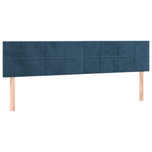 Testiera 2 pz Blu scuro 90x5x78/88 cm in Velluto