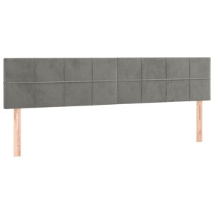 Testiere 2 pz Grigio Chiaro 100x5x78/88 cm in Velluto