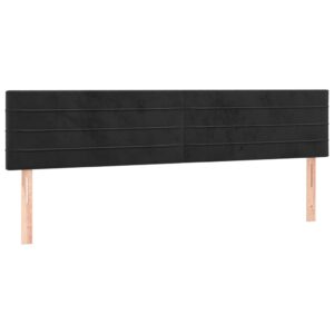 Testiera 2 pz Nera 80x5x78/88 cm in Velluto
