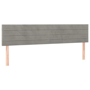 Testiera 2 pz Grigio Chiaro 90x5x78/88 cm in Velluto