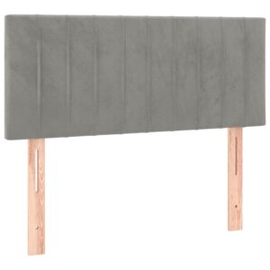 Testiera Grigio Chiaro 100x5x78/88 cm in Velluto