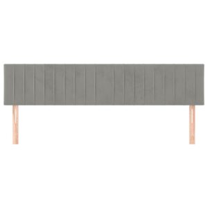 Testiera 2 pz Grigio Chiaro 80x5x78/88 cm in Velluto