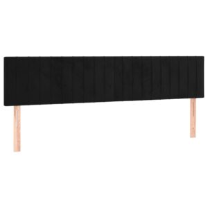 Testiera 2 pz Nera 80x5x78/88 cm in Velluto