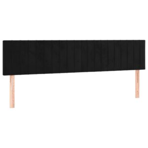 Testiera 2 pz Nera 90x5x78/88 cm in Velluto