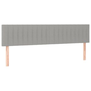 Testiere 2 pz Grigio Chiaro 100x5x78/88 cm in Tessuto