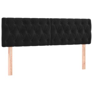 Testiere 2 pz Nere 72x7x78/88 cm in Velluto