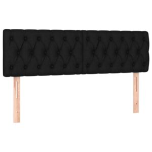 Testiera 2 pz Nera 80 x 7 x 78/88 cm in Tessuto