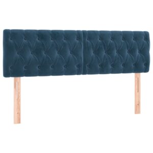 Testiere 2 pz Blu Scuro 80x7x78/88 cm in Velluto