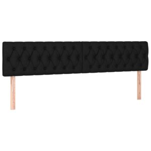Testiera 2 pz Nera 90 x 7 x 78/88 cm in Tessuto