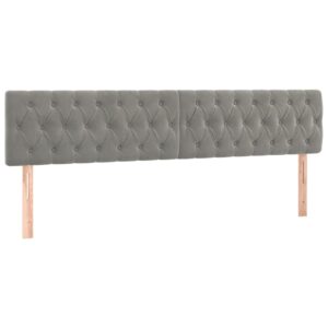 Testiera 2 pz Grigio Chiaro 90 x 7 x 78/88 cm in Velluto