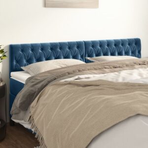 Testiera 2 pz Blu Scuro 90x7x78/88 cm in Velluto