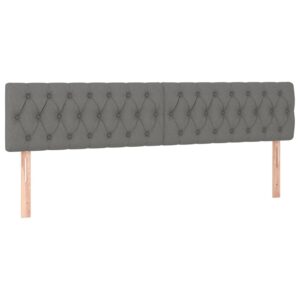 Testiere 2 pz Grigio Scuro 100x7x78/88 cm in Tessuto
