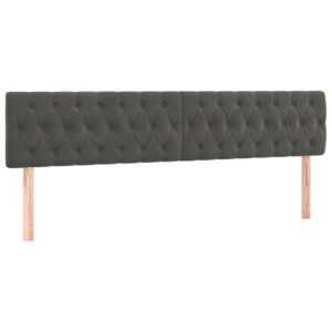 Testiere 2 pz Grigio Scuro 100x7x78/88 cm in Velluto