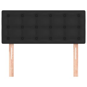 Testiera Nero 90x5x78/88 cm in Similpelle
