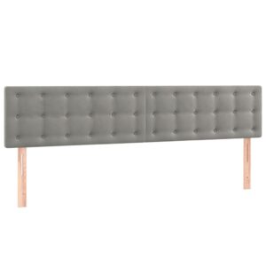 Testiera 2 pz Grigio Chiaro 80x5x78/88 cm in Velluto