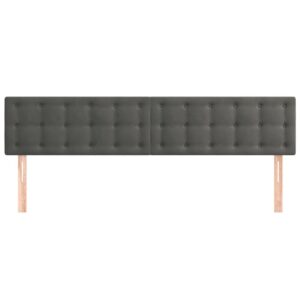Testiera 2 pz Grigio Scuro 80x5x78/88 cm in Velluto