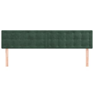 Testiera 2 pz Verde Scuro 80x5x78/88 cm in Velluto