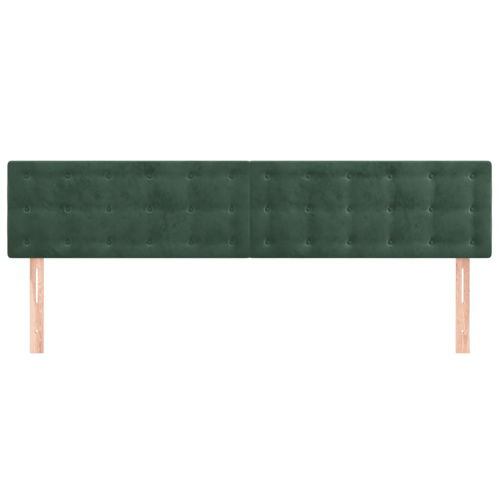 Testiera 2 pz Verde Scuro 80x5x78/88 cm in Velluto