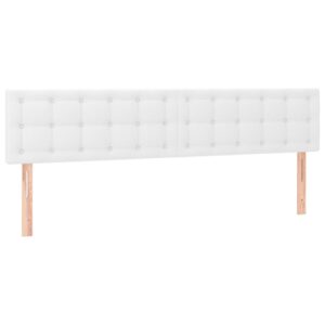 Testiera 2 pz Bianca 90x5x78/88 cm in Similpelle