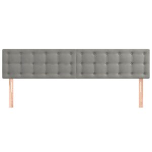 Testiera 2 pz Grigio Chiaro 90x5x78/88 cm in Velluto