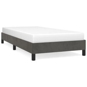 Giroletto senza Materasso Grigio Scuro 90x200 cm Velluto
