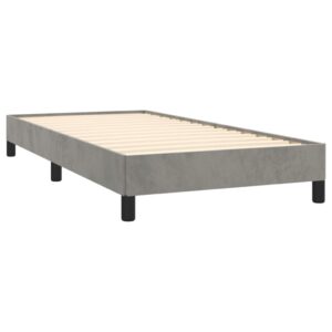 Giroletto senza Materasso Grigio Chiaro 100x200 cm Velluto