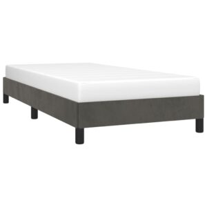 Giroletto senza Materasso Grigio Scuro 100x200 cm Velluto