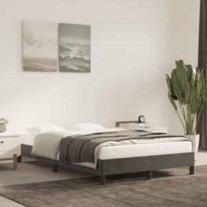 Giroletto senza Materasso Grigio Scuro 120x200 cm Velluto