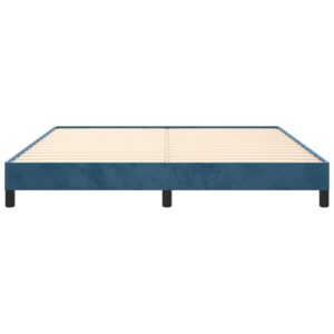 Giroletto senza Materasso Blu Scuro 160x200 cm in Velluto