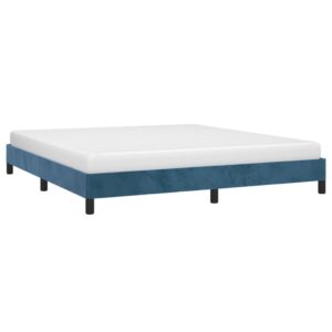 Giroletto senza Materasso Blu Scuro 180x200 cm in Velluto