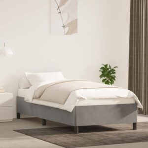 Giroletto senza Materasso Grigio Chiaro 90x190 cm Velluto
