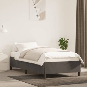 Giroletto senza Materasso Grigio Scuro 100x200 cm Velluto