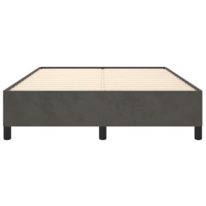 Giroletto senza Materasso Grigio Scuro 140x190 cm Velluto